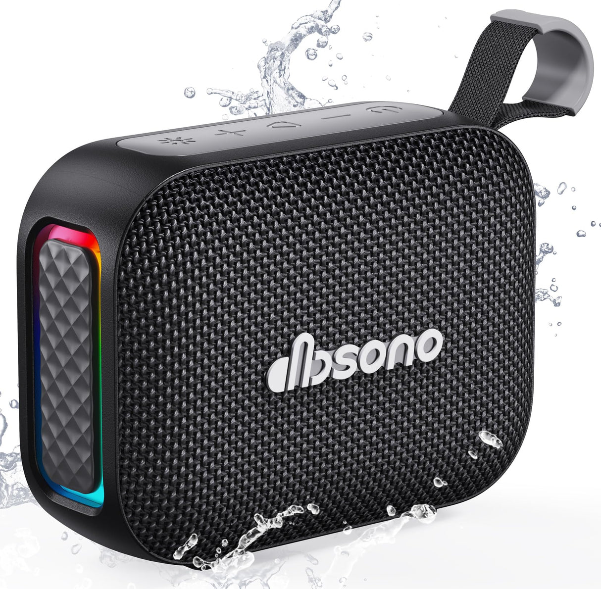 dbsono Stocking Stuffers for Teens Men Women: Christmas White Elephant Gifts for Adults, Portable Bluetooth Speaker Waterproof, IPX5 HD Sound Up to 24H Playtime, Cool Tech for Boys Girls-Black