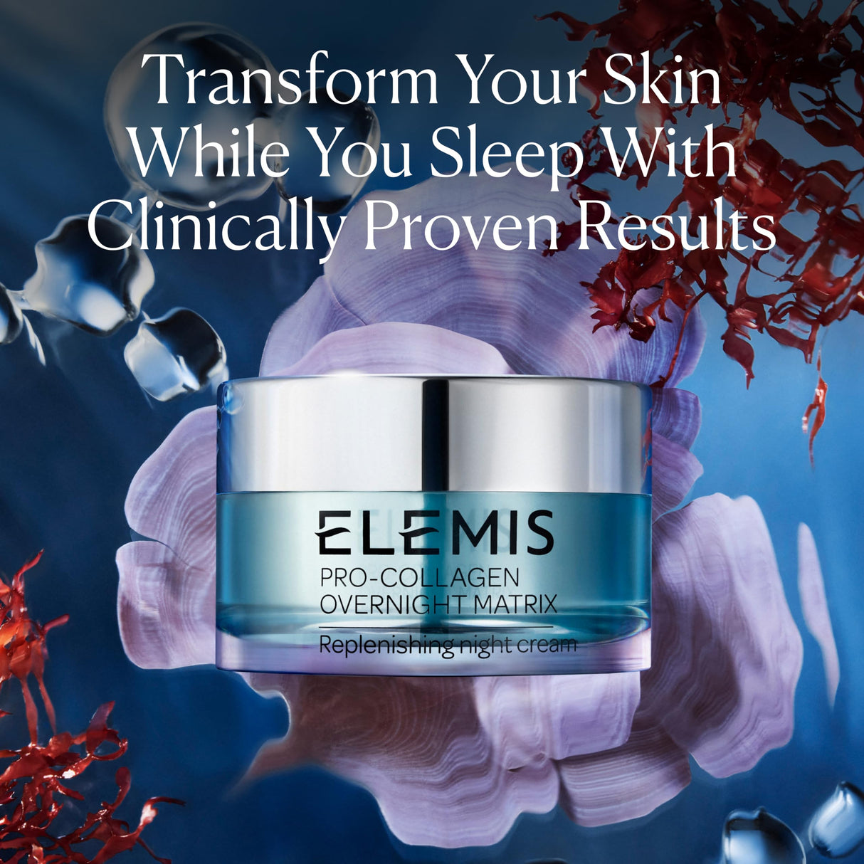 ELEMIS Pro-Collagen Overnight Matrix, 50ml – Wrinkle Smoothing Night Cream, Deeply Hydrate, Smooth, Firm & Replenish Stressed Skin, Overnight Hydrating Skincare Face Cream
