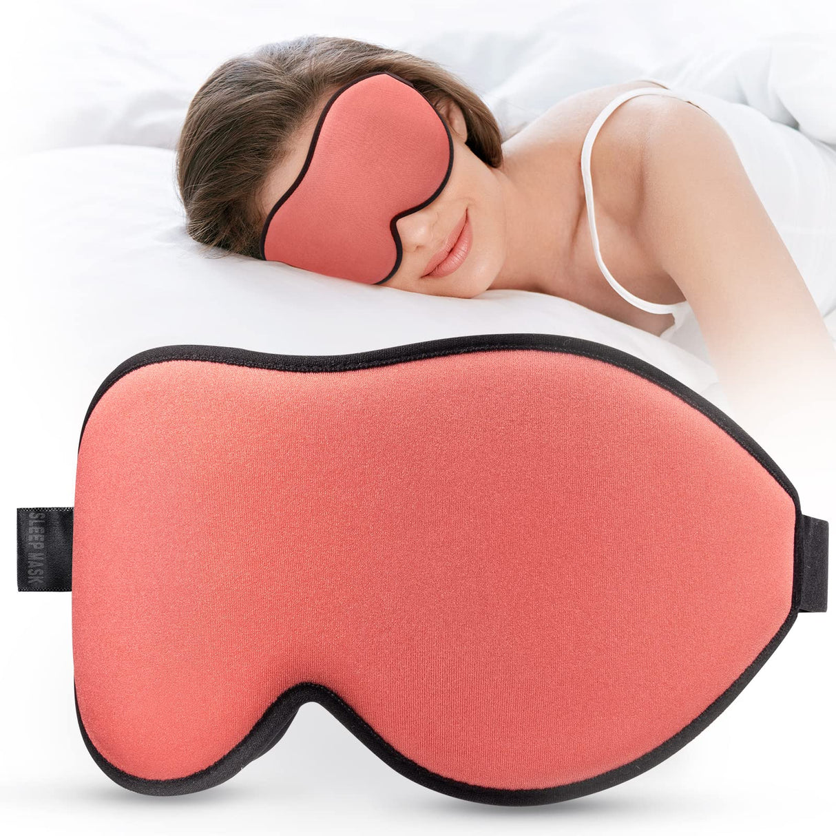 LitBear Sleep Masks for Women, Sleep Eye Mask for Sleeping, Comfortable Night Sleeping Mask, Soft Contoured Eye Cover for Sleeping with Elastic Strap for Side Sleeper Flying Shift Worker Light Sleeper