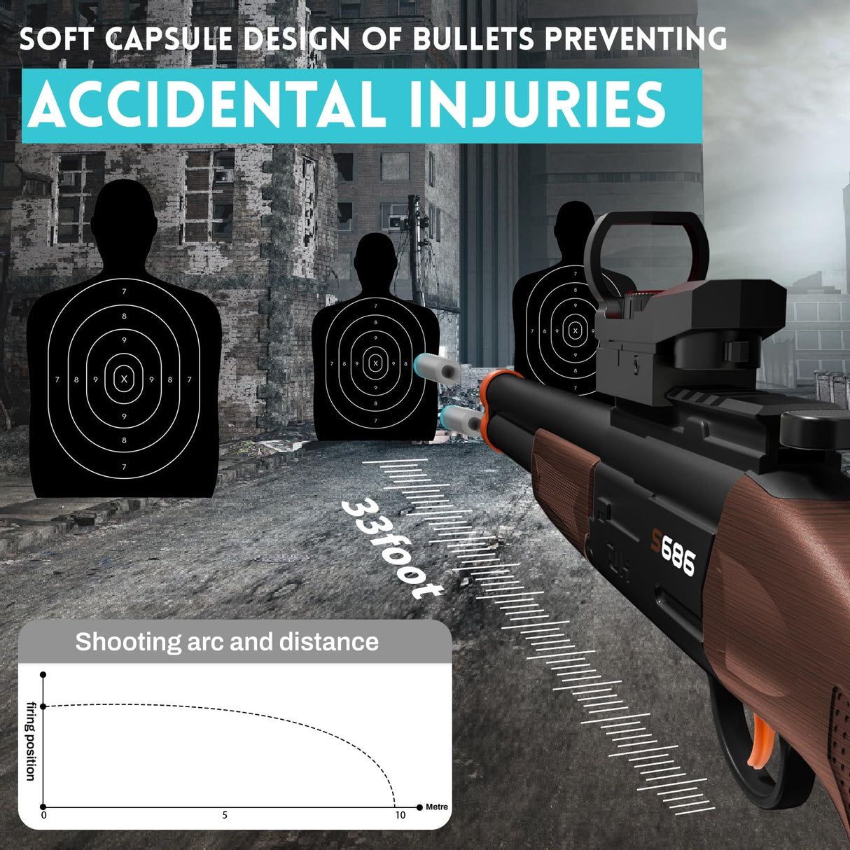 Double Barrel Toy Shotgun - Realistic Foam Blaster with Scope & Soft Bullet Darts, Safe Imitation Shooting Game for Kids Ages 8-12 -Birthday Christmas (Black)