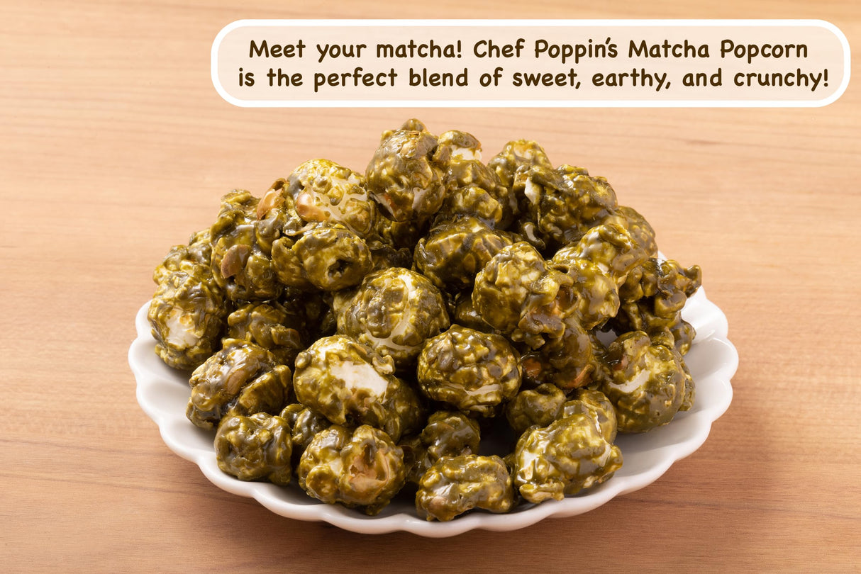 CHEF POPPIN Gourmet Flavored Popcorn, Non-GMO Corn, All Natural, Matcha, 50g, 1.76 oz