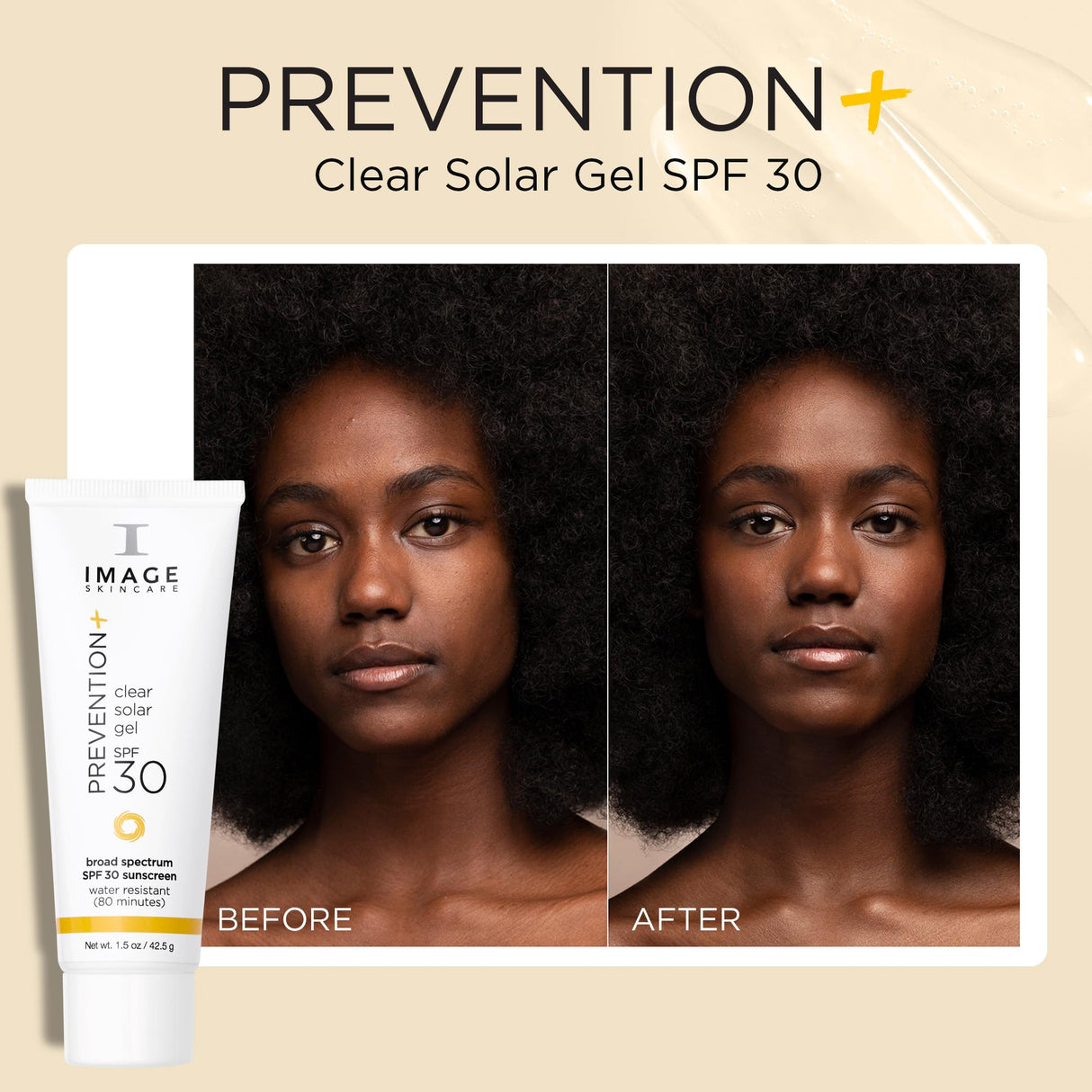 IMAGE Skincare, PREVENTION+ Clear Solar Gel SPF 30 Sunscreen, Broad Spectrum, Transparent Weightless Finish and No White Cast, Perfect Travel Size, 1.5 oz