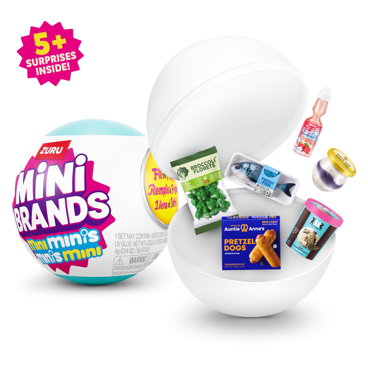 Mini Brands Fill the Fridge Mini Minis Series 1 by ZURU, Collectible Miniature Toy, (2 Capsules)
