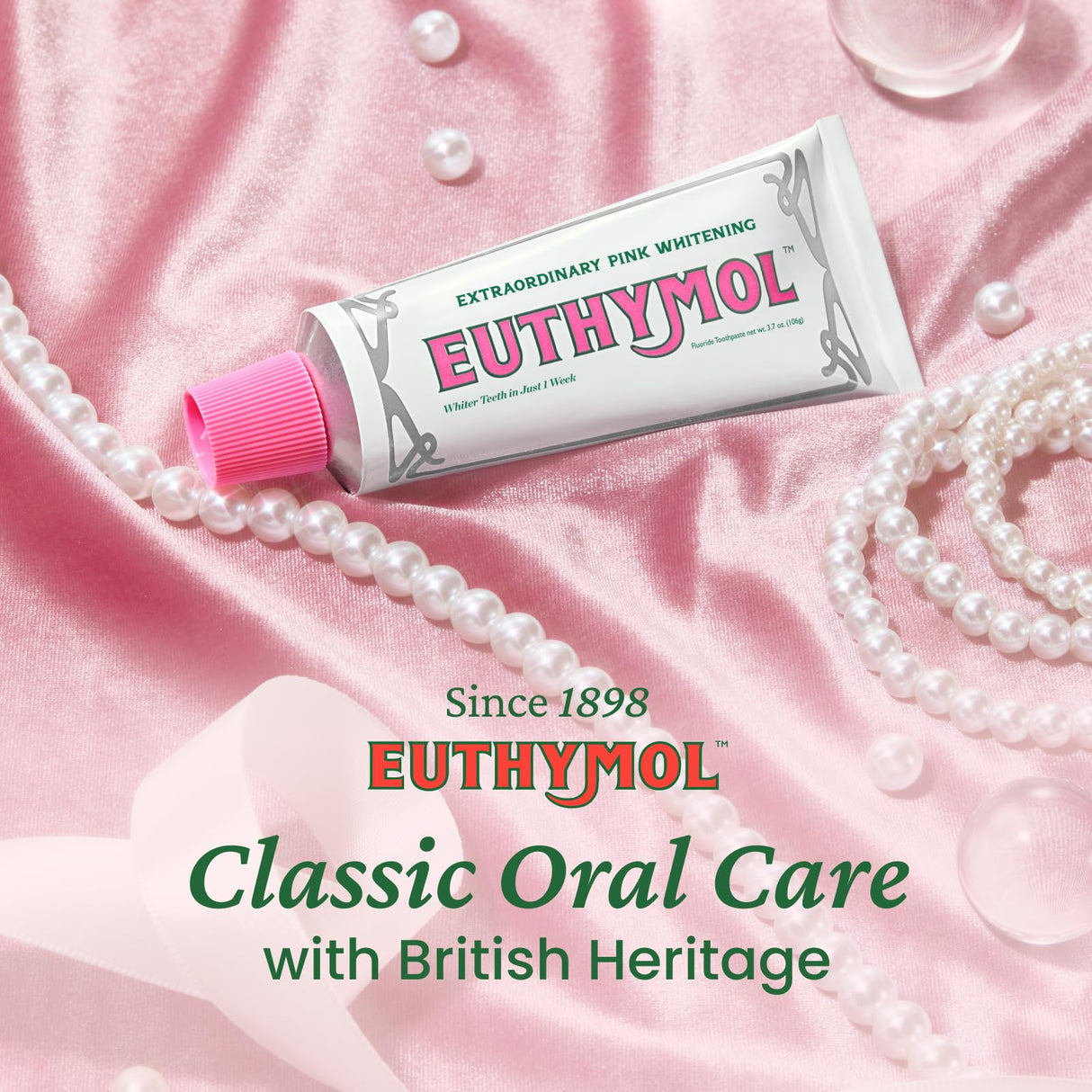 EUTHYMOL Whitening Toothpaste (3.7fl oz*5, Pack of 5) - Stain Removal in 2 Weeks, Long-Lasting Freshness for Sensitive Gum & Teeth. Bad Breath, Cavity Prevention. Recyclable Aluminum Tube