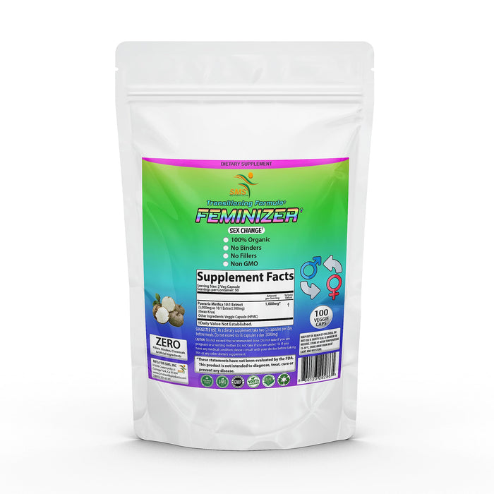 Feminizer Herbal Supplement – Pueraria Mirifica 1000mg, 100 Veggie Capsules – Natural Plant Extract