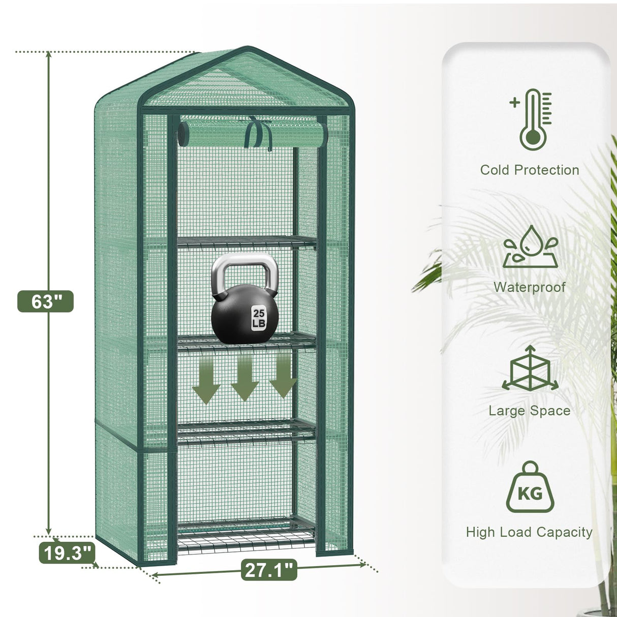 TianC beauty Greenhouse for Indoor Outdoor, Small Plastic Plant Green House 4-Tier Rack Stand Portable Greenhouses with Durable PE Cover for Seedling