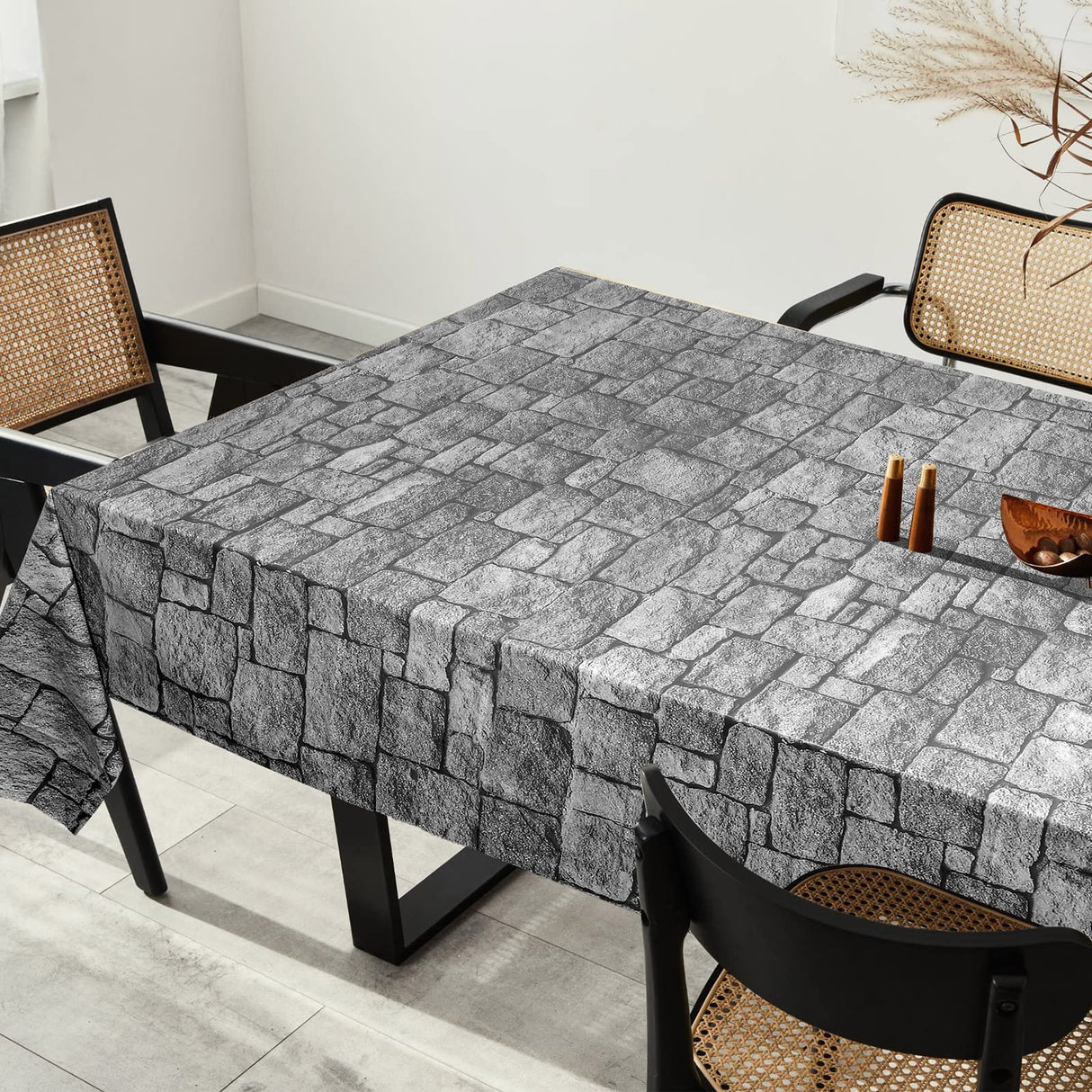 Chuangdi Brick Stone Wall Stone Wall Scene Setter Brick Sheet Wallpaper Curtains Door Removable Tablecloth Photo for Halloween Christmas Party and Home Decor(Gray,6 Pcs)