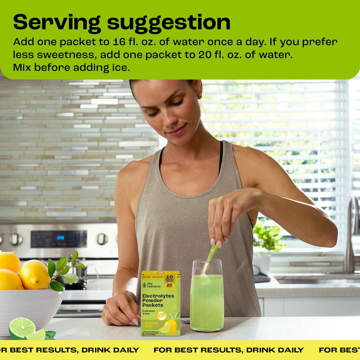 KEY NUTRIENTS Electrolytes Lemon Lime 20’s Stick Packs