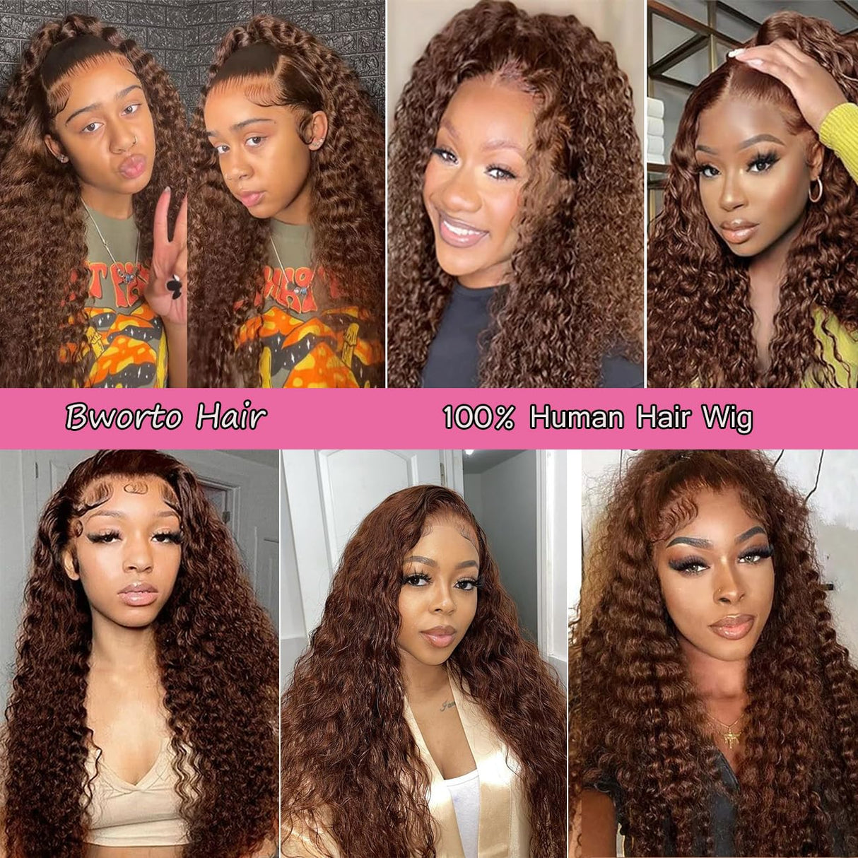 30 Inch Chocolate Brown Deep Wave Lace Front Wigs Human Hair 13x6 Hd Curly Lace Frontal Wigs for Black Women Pre Plucked Wet and Wavy Glueless 4# Brown Color