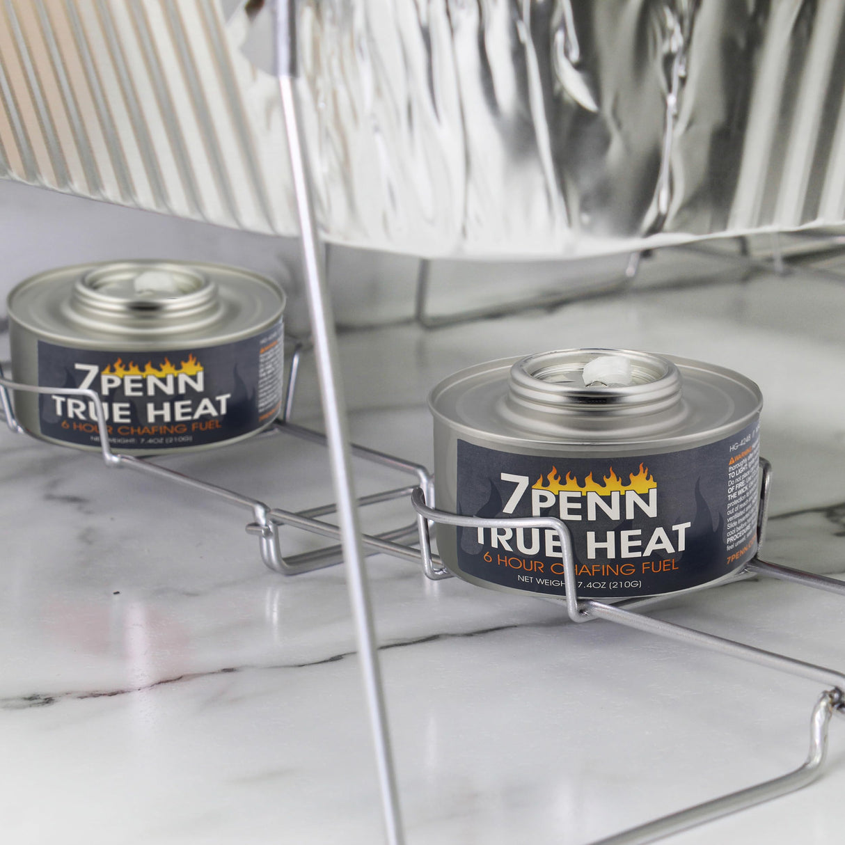 7Penn Buffet Food Warmers for Parties, 12 Pack - 6 Hour Chafing Dish Fuel Cans Catering Food Warmers Buffet Heating Food Warmer Party Canned Heat Burner with Bonus Lid Openers