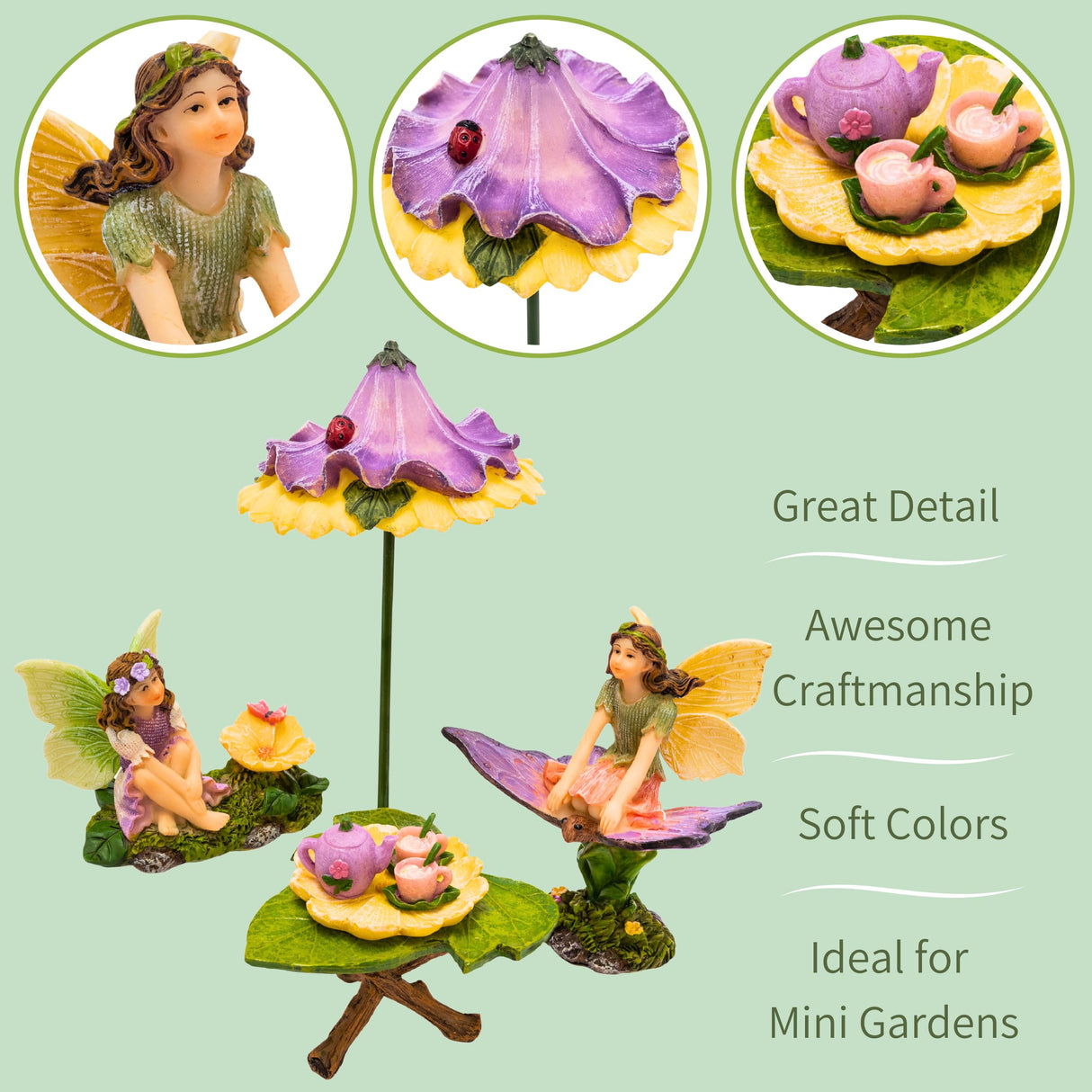 PRETMANNS Fairy Garden Accessories Outdoor Kit