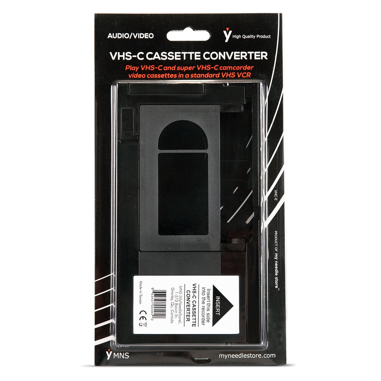 Original Factory Sealed My Needle Store Cassette Adapter for Camcorders SVHS VHS-C to VHS – Ideal for VCR Player, VHS Tapes, Video Cassette Player and VHS to Digital Converting.