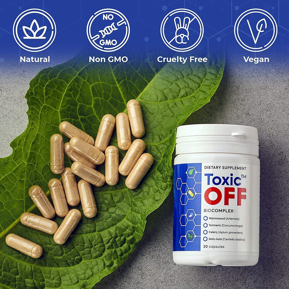 TOXIC OFF | Daily Easy Swallow Capsules,20.0 Servings (Pack of 1)