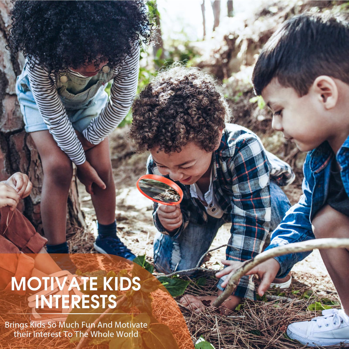 Large Magnifying Glass with Light, Magnifier 10X 20X 45X Handheld Illuminated Lighted Magnifier with 3 LED Lights 1UV Light Storage Bag Clean Cloth for Seniors Reading Inspection (Orange)