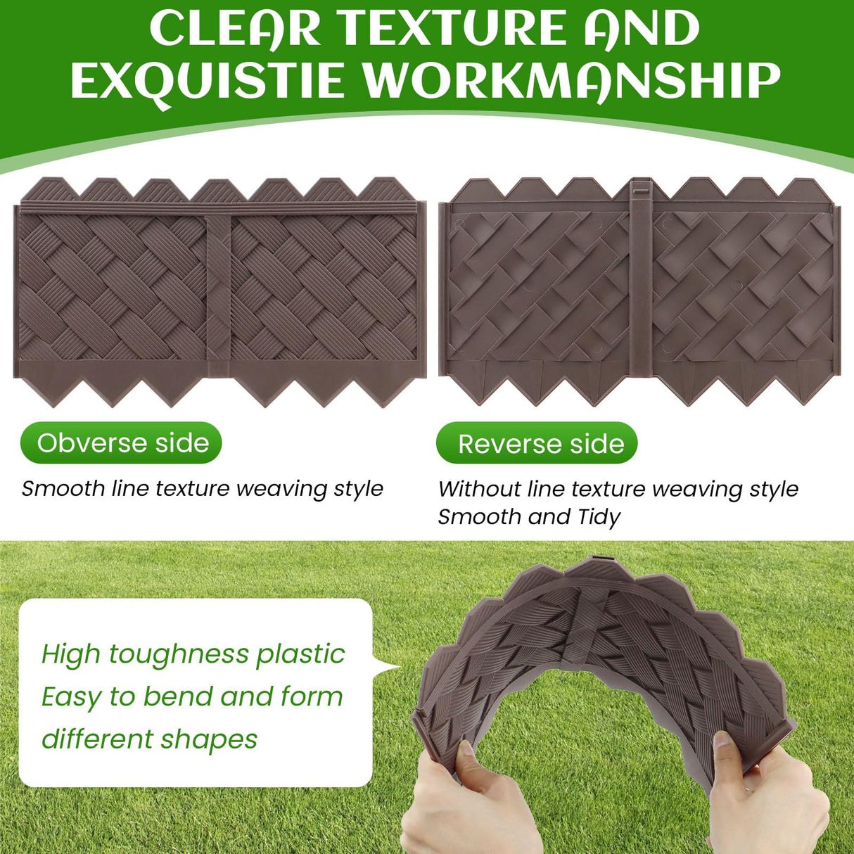 30 Pack (30FT) Weaving Flower Bed Garden Edging Borders, Landscaping Edging