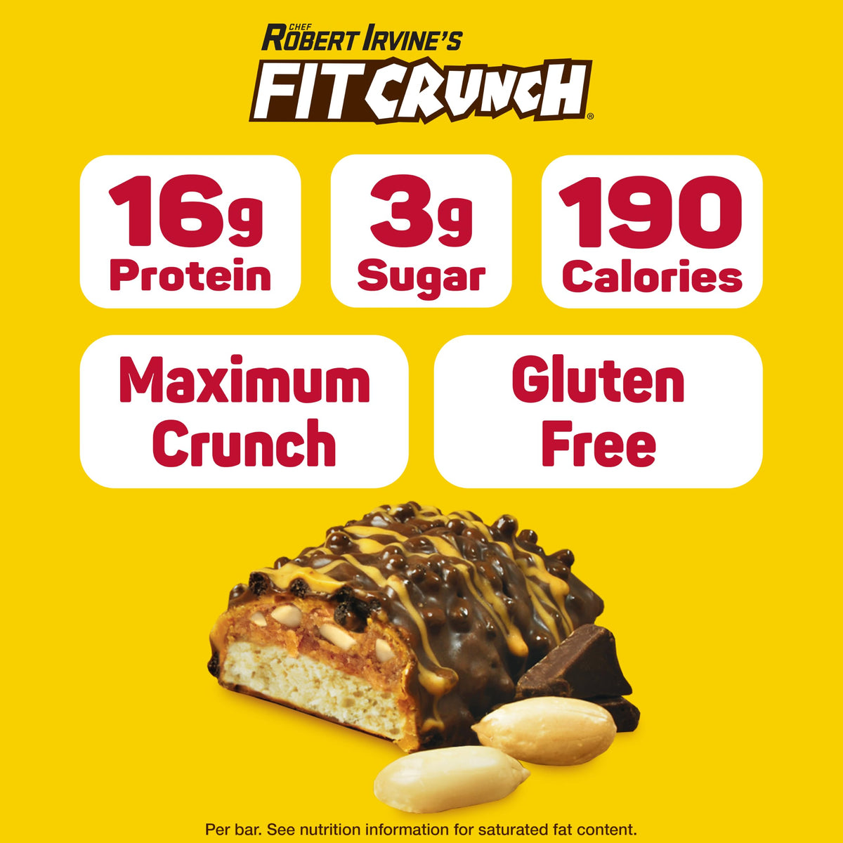 FitCrunch 16g High Protein Baked Bar, Chocolate Peanut Butter, 12 Ct