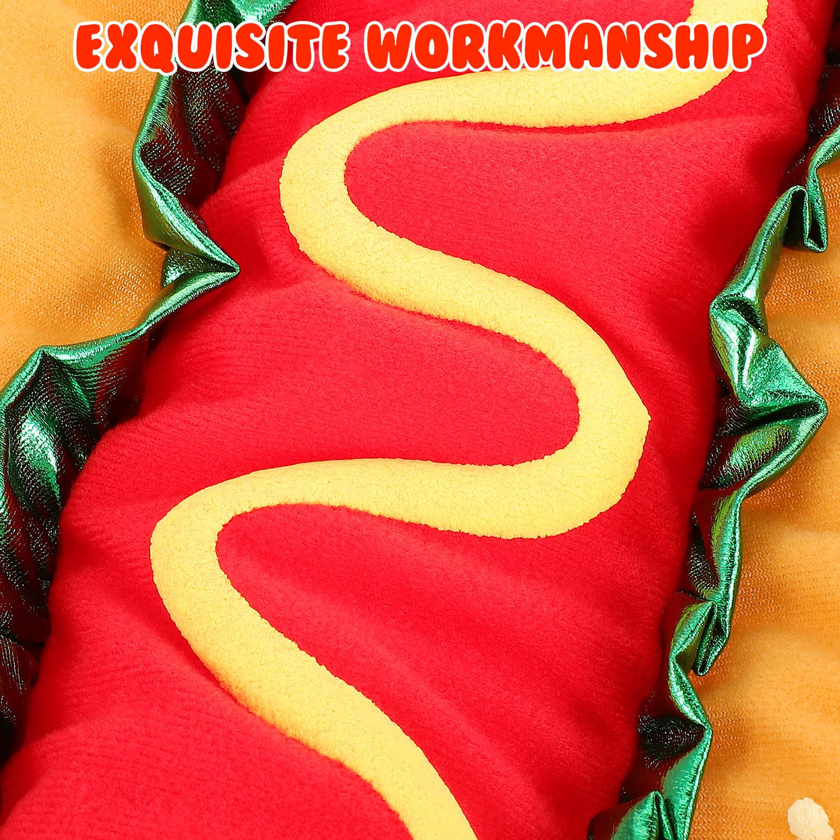 POPETPOP Hot Dog Design Pet Costume, Funny Warm Hoodie for Dogs and Cats, Halloween Christmas Apparel Cosplay for Puppies and Kitten - Size M