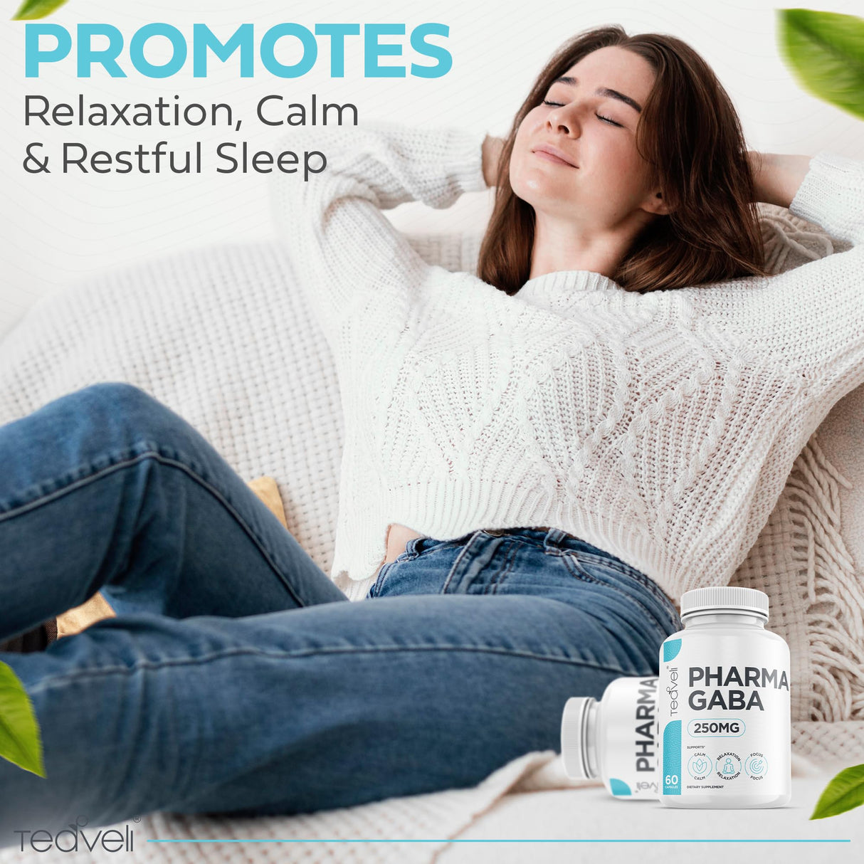 Pharma GABA 250 mg– Naturally Fermented GABA Supplement– Clinically Proven to Support Relaxation, Cognitive Health, Sleep & Focus– PharmaGABA Complements L-Theanine- Alternative to Gummies & Chewables