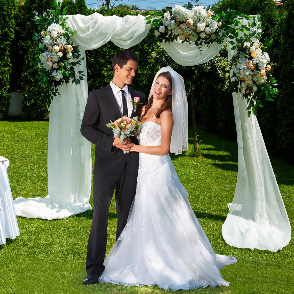 7.2FT Wooden Wedding Arch Square Wood Arches Arbor Backdrop Stand for Ceremony Indoor Outdoor Wedding Party Proposal Scene Garden Beach Forest Rustic Boho Decoration