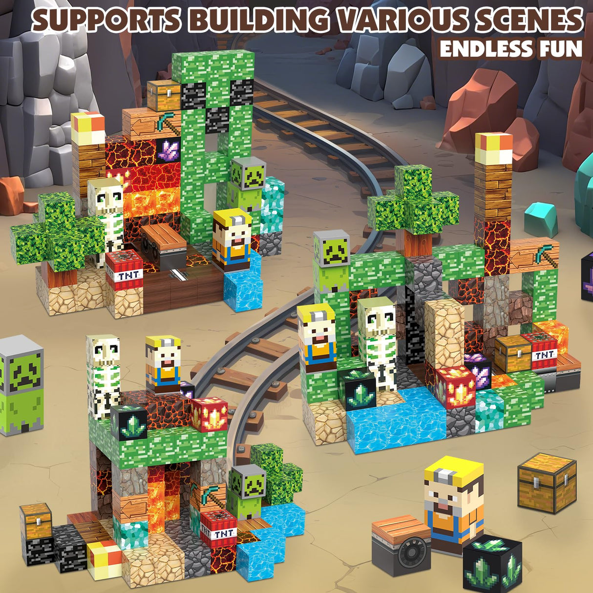 JIMI Magnetic Building Blocks Set, Magnetic Blocks STEM Construction Toys, Montessori Sensory Stacking Toys for Boys Girls Age 3 4 5 6 7 8, Magnet Cubes Christmas Birthday Present for Kids