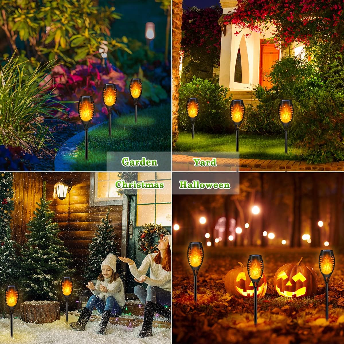 LNRYY Outdoor Solar Lights, 6Pack Solar Torch Light with Flickering Flame