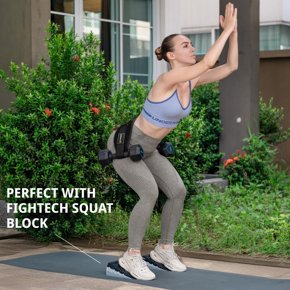 Exercise Hip Thrust Belt with Slip-Resistant Padding - Easy to Use with Dumbbells, Kettlebells, or Plates - Protects Your Hips for Gym, Home Workouts, or On the Go (Black)