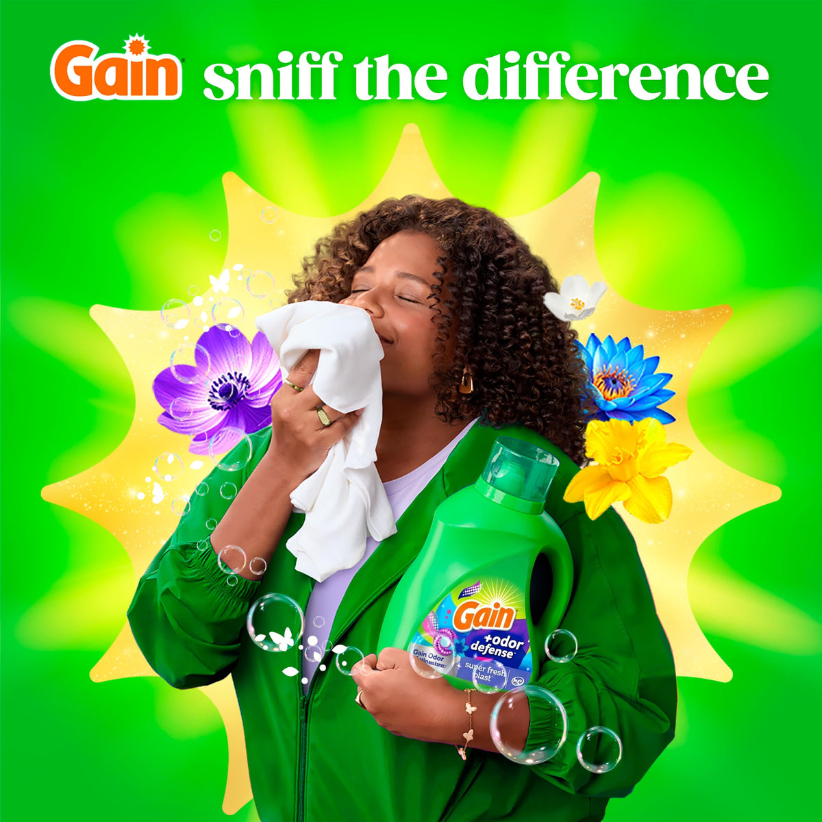 Gain Odor Defense Liquid Laundry Detergent, Super Fresh Blast Scent, 194 fl oz, 134 Loads, 2 in 1, Laundry Detergent Liquid Soap, HE Compatible
