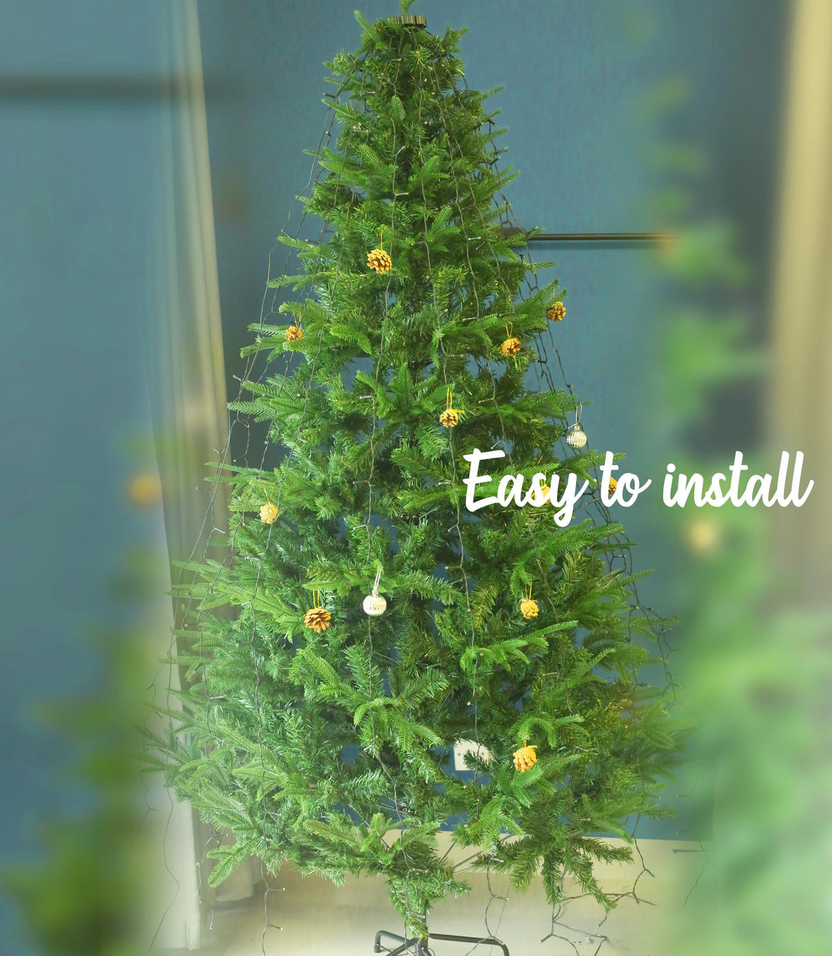 Flechllary Cascading Twinkle Lights for Christmas Tree,400 LED Christmas Tree Lights with 8 Modes,6.6FT x 16 String Lights with Timer for Indoor Party Xmas Decorations(Warm White)