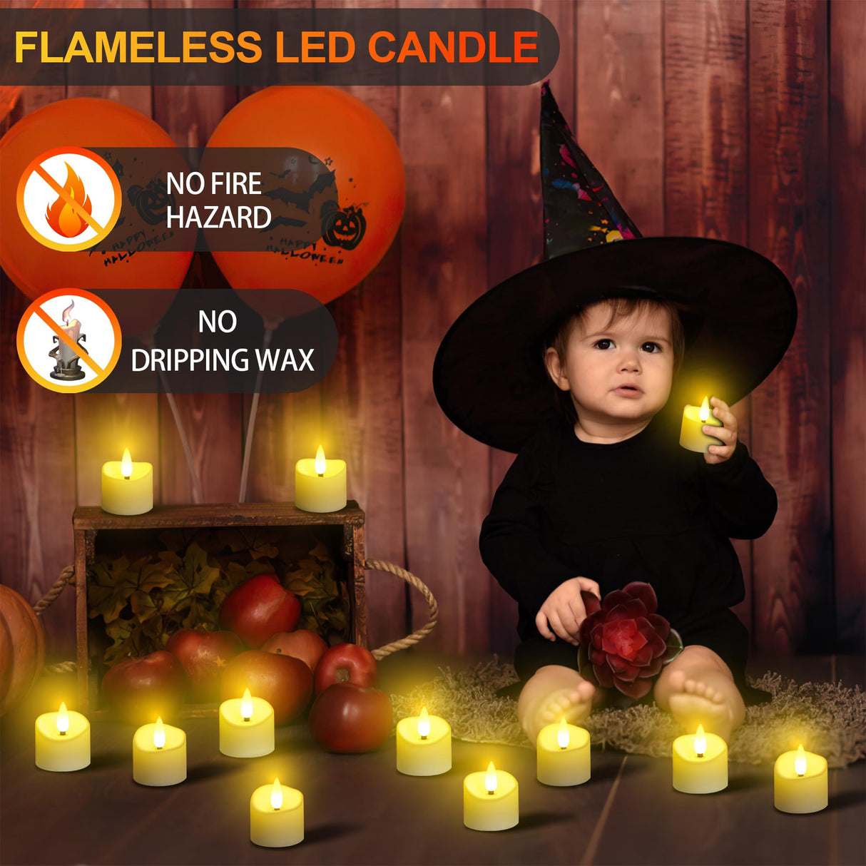 YiaMia Rechargeable Tea Lights with Remote, Flameless LED Candle with 24H Cycle Timer, Battery Operated Tea Lights for Votive, Weddings, Parties, Halloween, Christmas, Home Decoration (12)