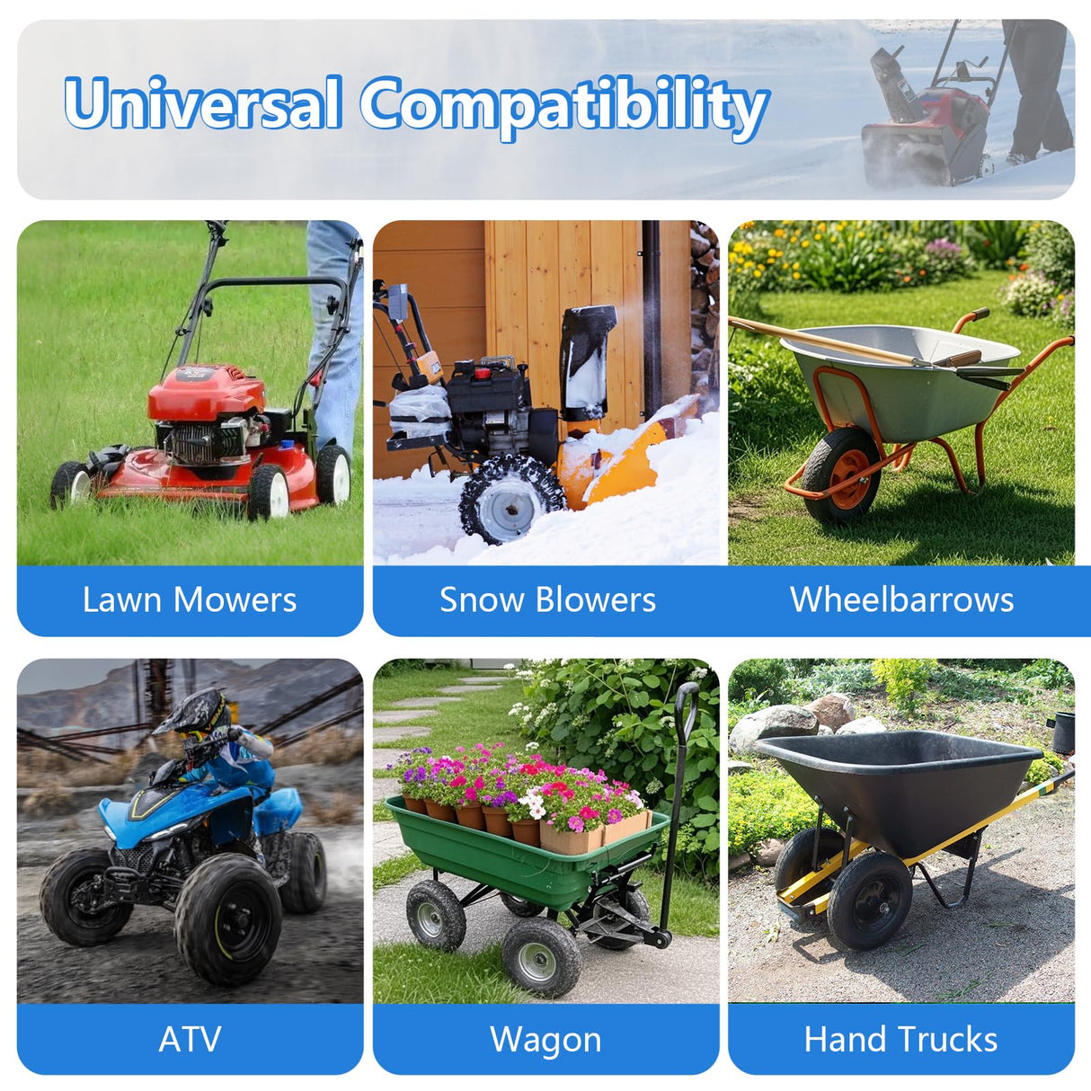 Heavy Duty 4.10/4.00/3.50-6 Thick 40% Inner Tube, 13x4.00-6 Tube with TR87 Bent Valve Stem for Wheelbarrows, Snow Blowers, Wagons, Carts, Hand Trucks, Lawn Mowers, Tractors and More (2 Pcs)
