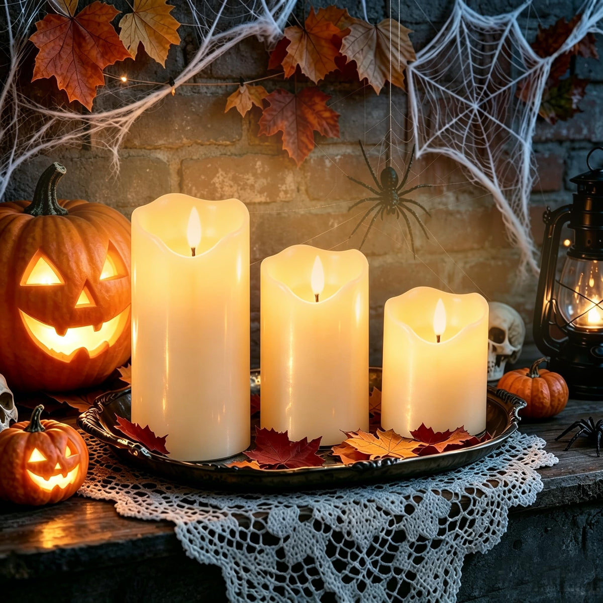 HVOPGEEUAN Flickering flameless Candles, Battery Operated Candles with Remote, led Pillar Candles,Electric Candle Set of 3,Christmas Home Wedding Birthday Decor(Ivory White) 
