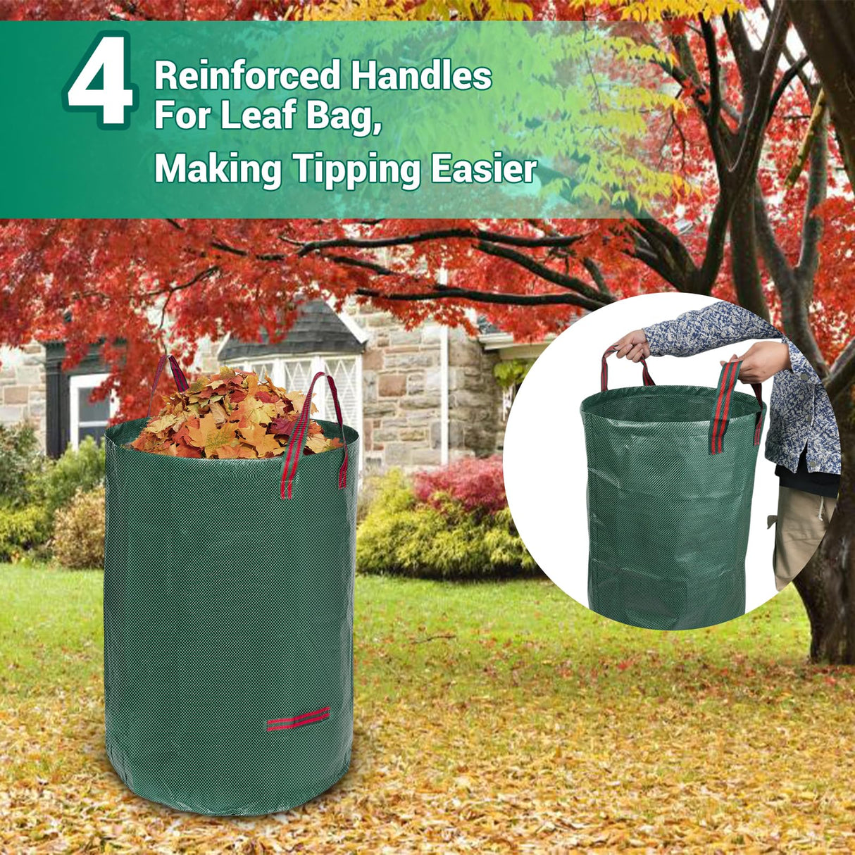 Serqd Adjustable Garden Rake for Leaves 36-73" Long Handle, 18" Wide, Heavy Duty with 25 Metal Tines ,Includes 32Gallon Leaf Bags,Designed for Lawns, Grass, Shrubs ,Flower Beds
