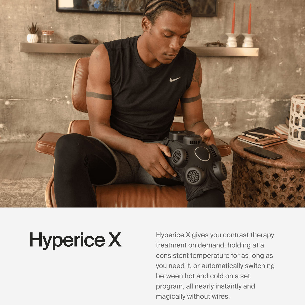 Hyperice X Knee Device - Advanced Heat and Cold Contrast Therapy - Pain and Inflammation Relief - Provides Increased Range of Motion - FSA/HSA Eligible