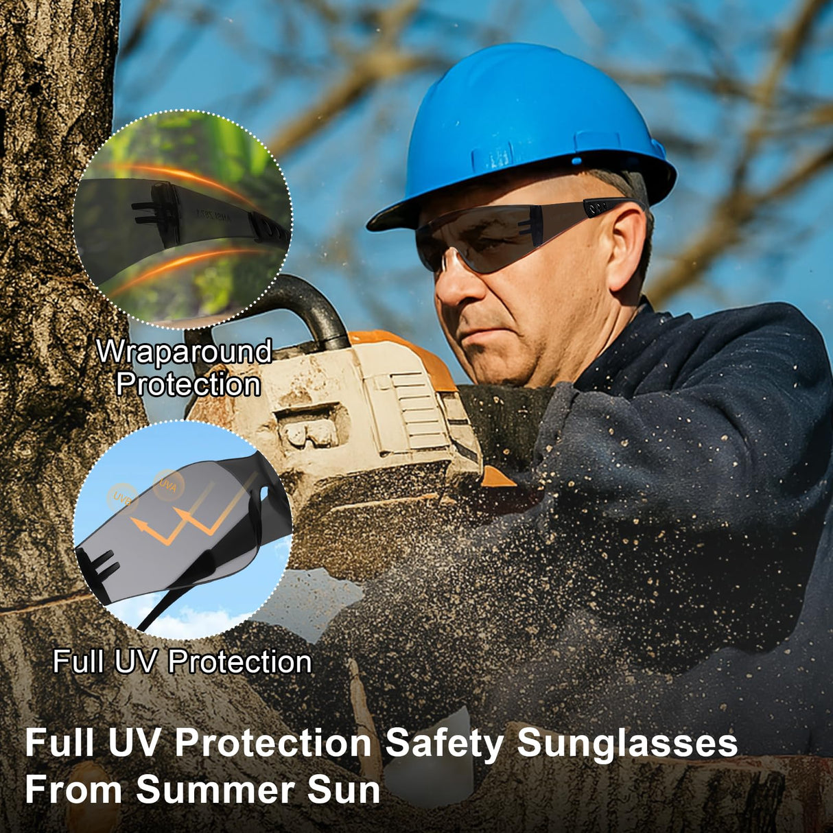 Hoqiwild ANSI Z87.1 Tinted Safety Glasses Bulk 36 pack, Safety Sunglasses for men and women, Scratch & Impact Resistant UV protection sunglasses for Construction, Outdoor Sports & Work