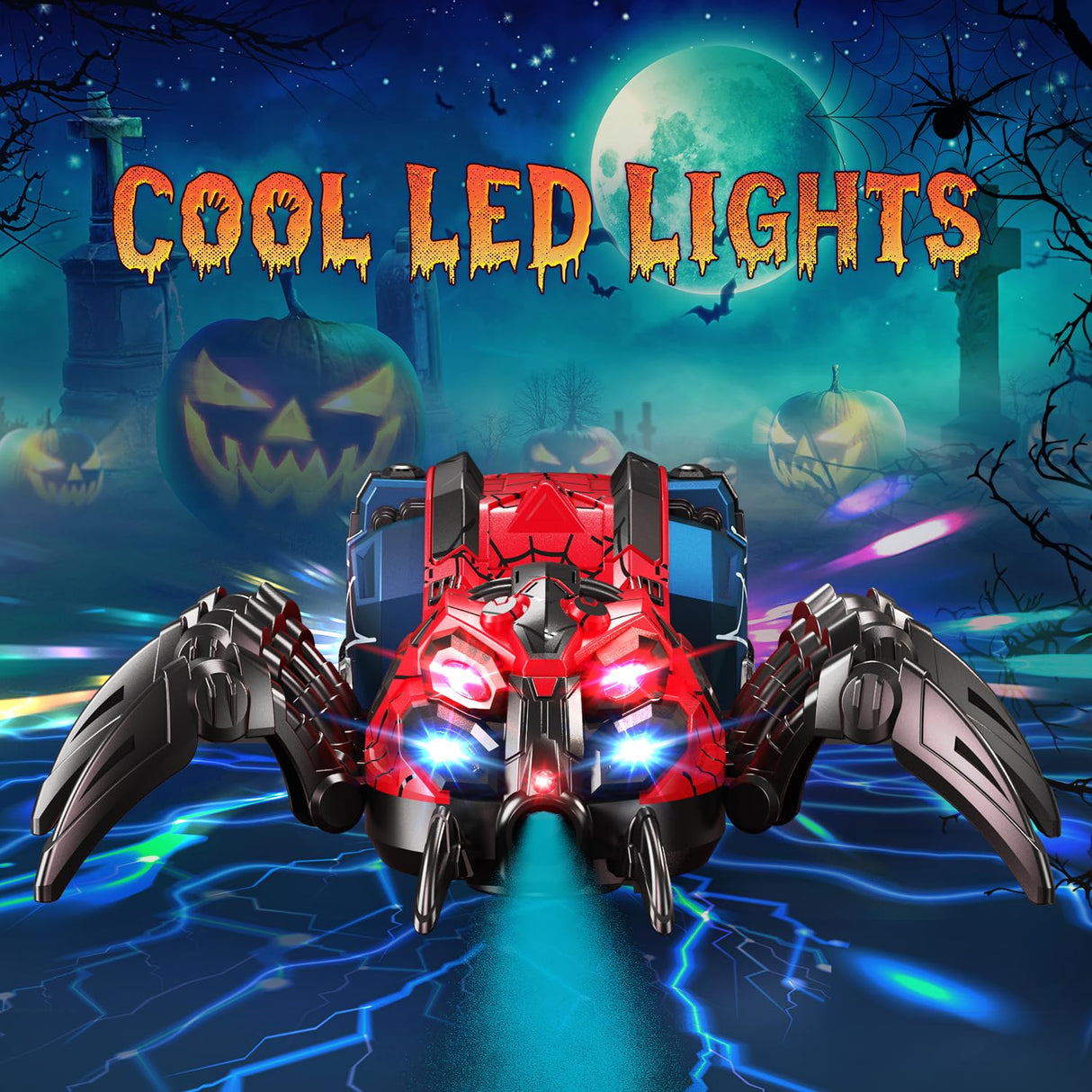 Spider Toys for Boys 4-6, 5-7, 8-12+, Remote Control Spider Robot Toy with 2.4 GHz Remote Controller, RC Robot Spider with Spray/Lights/Music, Realistic Spider Gift for Kids Boys, Halloween, Christmas