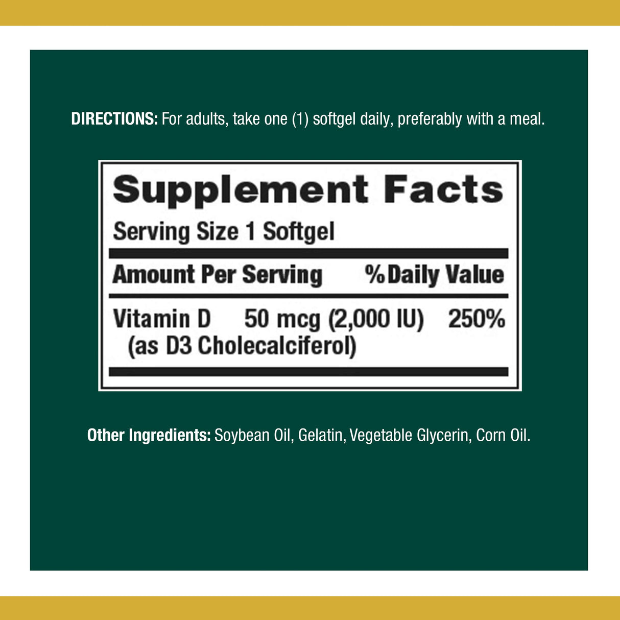 Nature's Bounty Vitamin D3, Supports Immune System and Bone Health, 50mcg, 150 Softgels (Pack of 4)