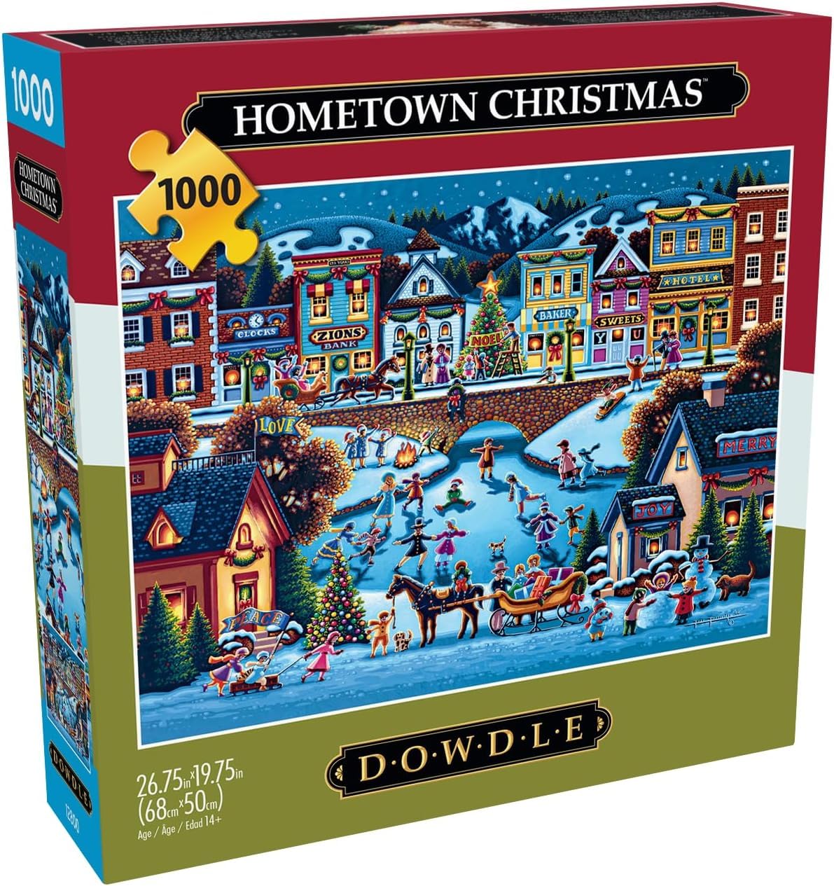 Buffalo Games - Dowdle - Hometown Christmas - 1000 Piece Jigsaw Puzzle for Adults -Challenging Puzzle Perfect for Game Nights - Finished Size is 26.75 x 19.75