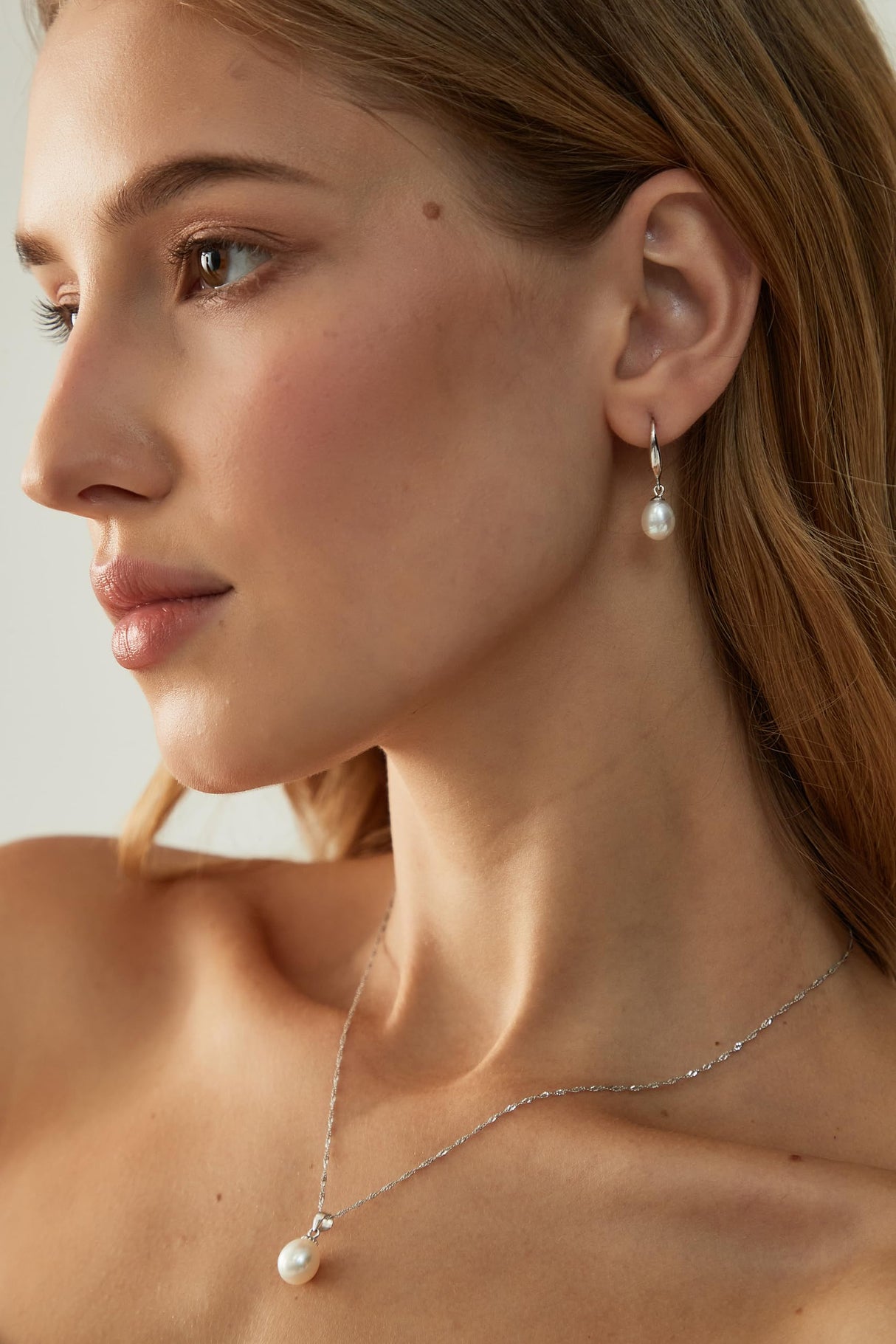 EAMTI Pearl Earrings for Women 925 Sterling Silver Post Drop Earrings
