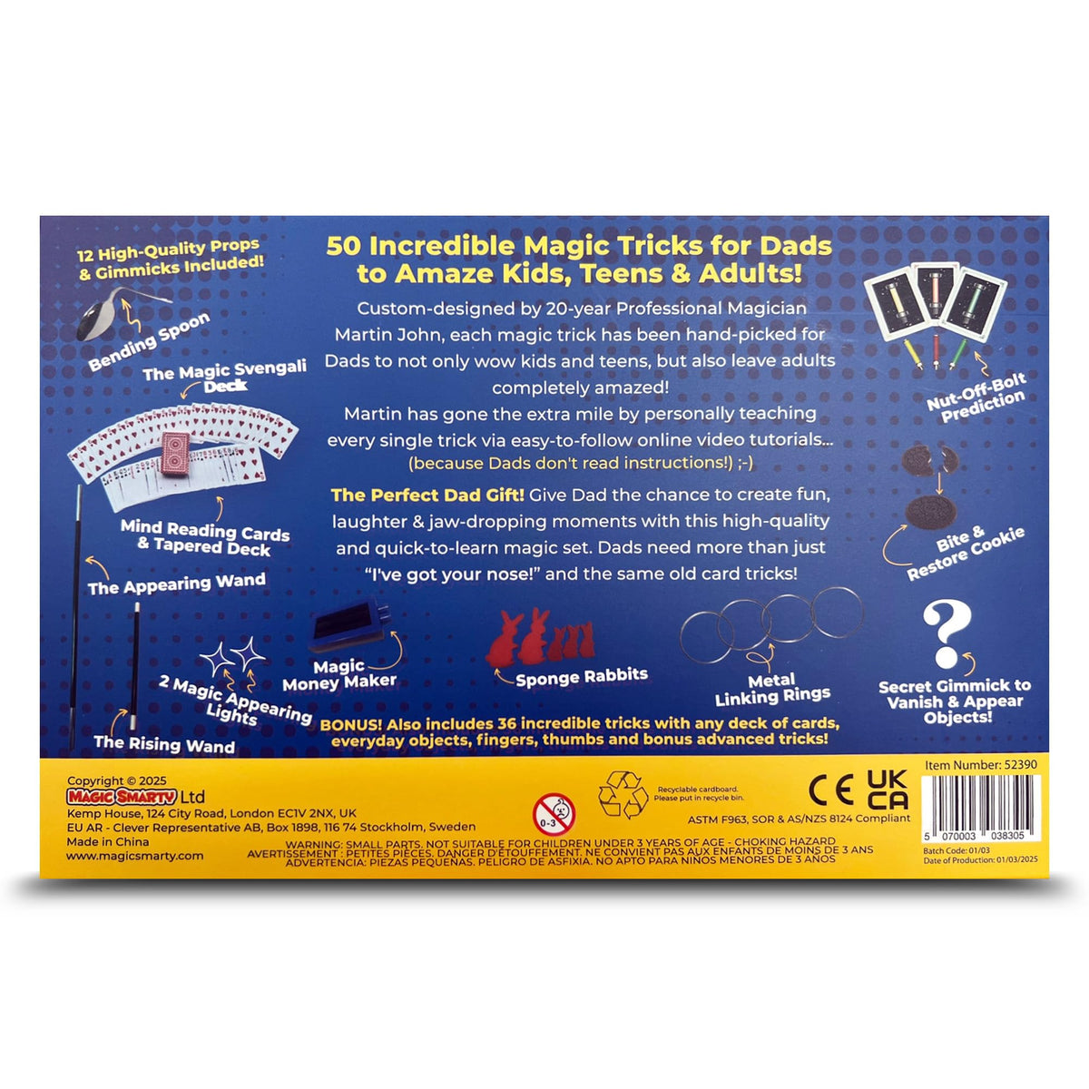 Dad’s Magic Set - 50 Awesome Magic Tricks for Dads to Amaze the Whole Family - Easy to Learn - Video Tutorials by a Pro Magician - Fun Gift for Dad or Grandpa for Father's Day, Birthdays, Christmas