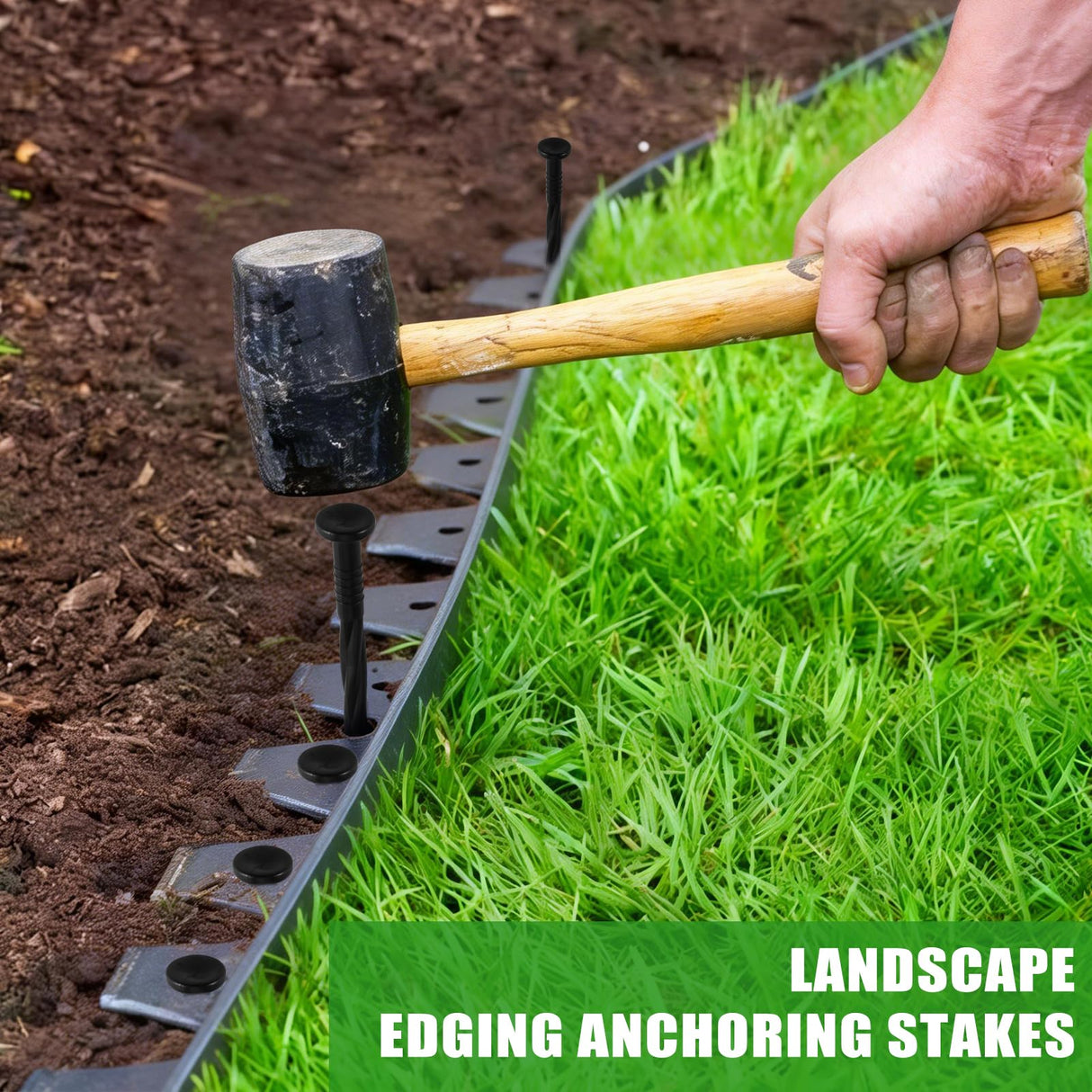 220-Pack 8-Inch Heavy Duty Plastic Landscape Edging Spikes – Spiral Anchoring Nails for Paver Edging, Weed Barrier Fabric, Artificial Turf & Garden Borders – Rust-Free Nylon Stakes
