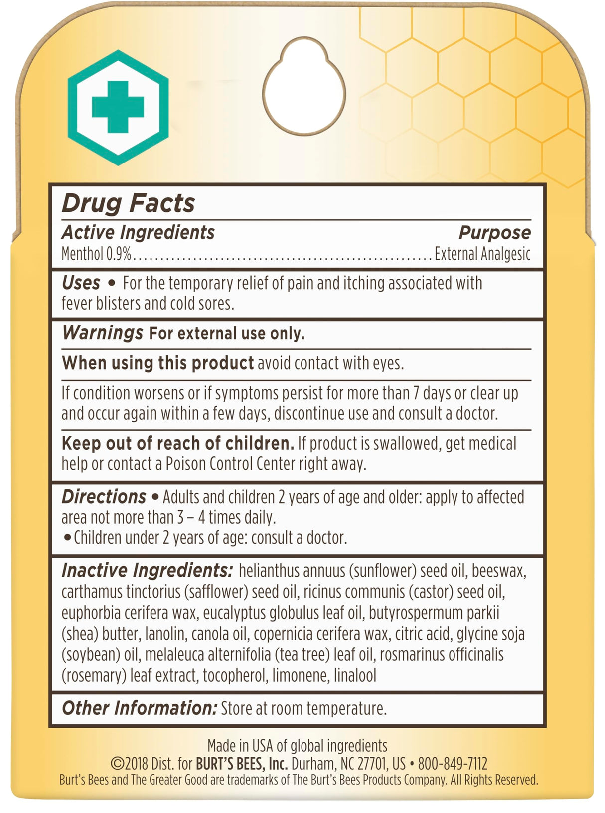 Burt's Bees Lip Balm Stocking Stuffers, Moisturizing Lip Care Christmas Gifts, for Dry Chapped Lips, Medicated with Menthol & Eucalyptus, Natural Origin Lip Care (4-Pack)