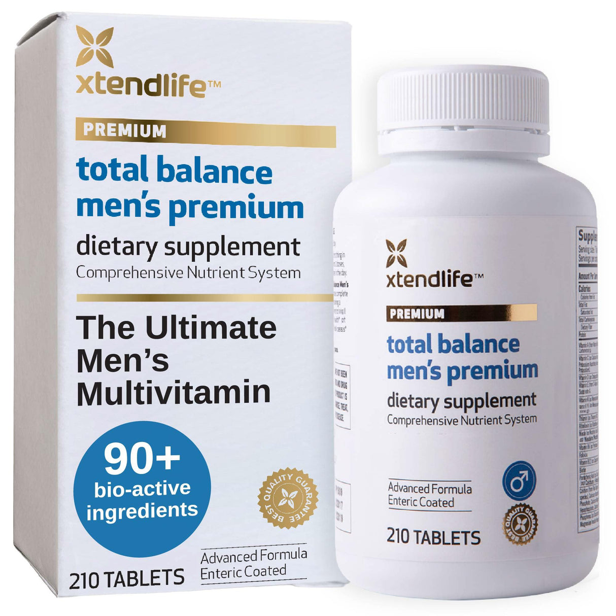 Xtendlife Total Balance Men's Premium Extra Strength Daily Multivitamin & Mineral - 90+ Nutrients for Complete Immune, Heart, Digestive, and Cellular Health - 30 Day Supply