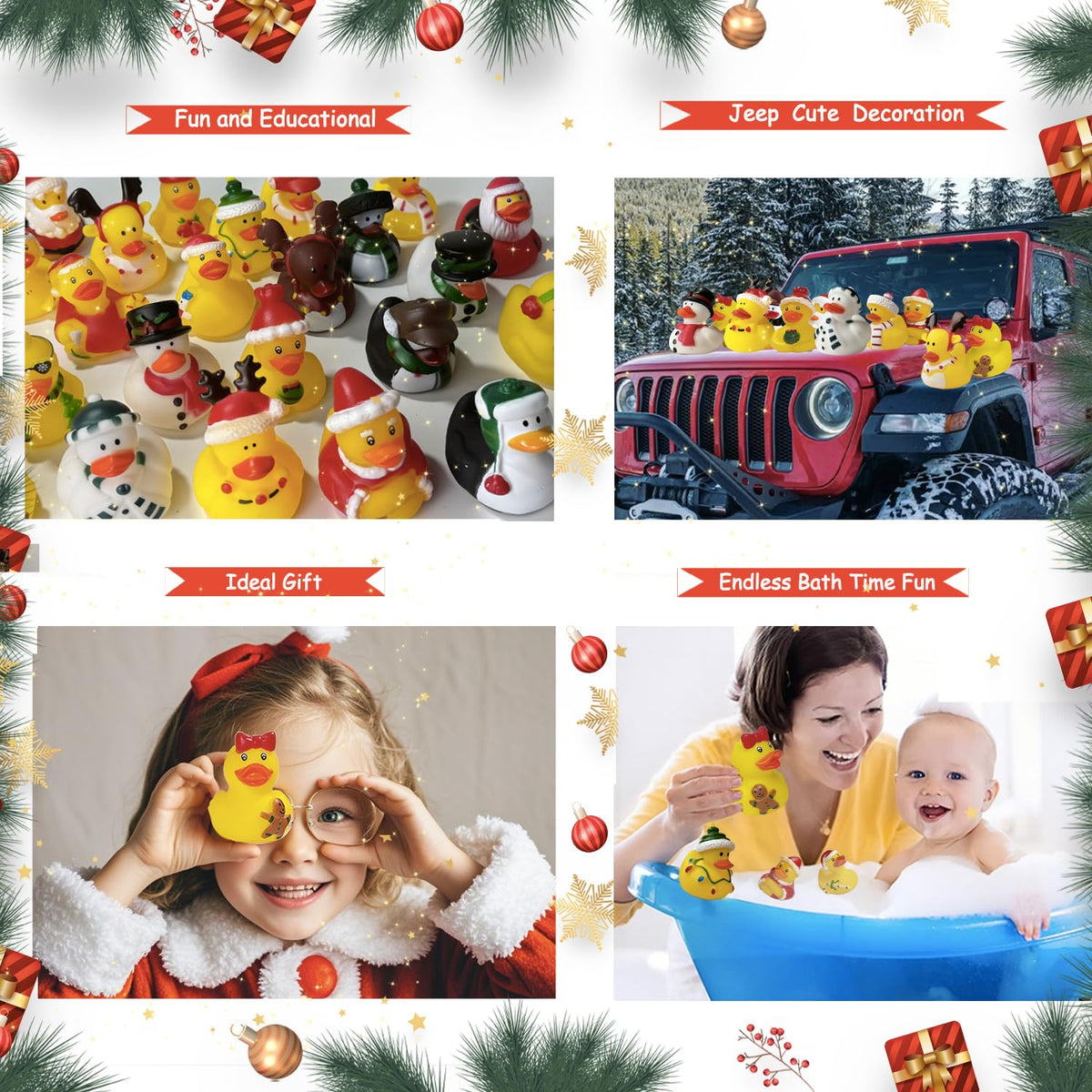 SQZUWIT 2026 Christmas Advent Calendar Rubber Ducks 24 Days Kids Gift