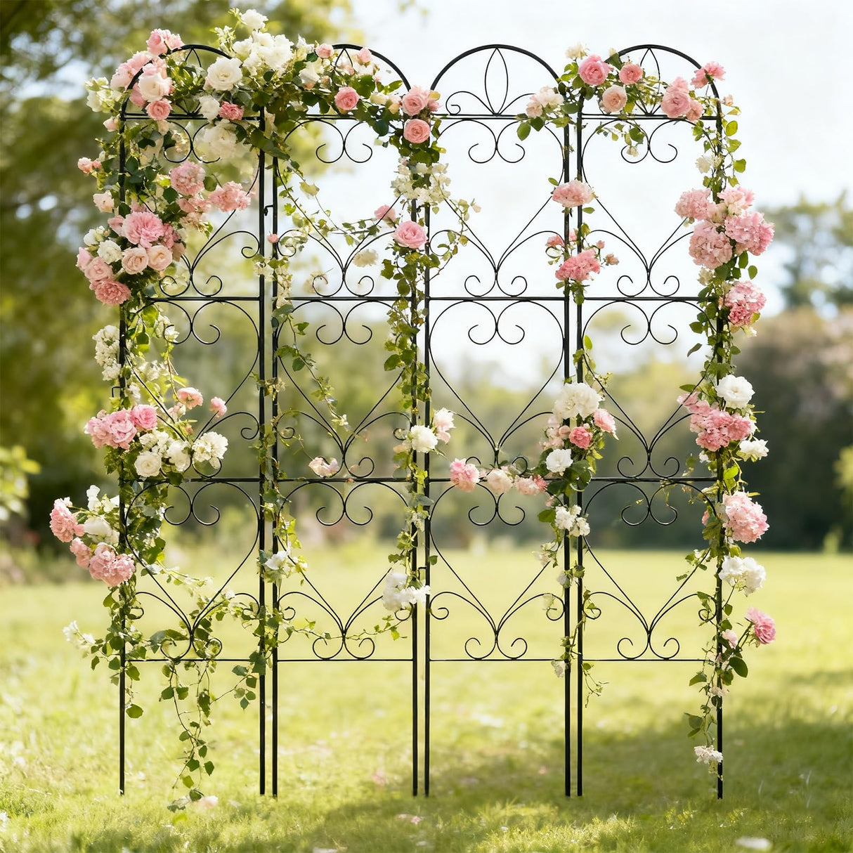 XYCCRX 4 Pack Garden Trellis, Metal Trellis for Outdoor Climbing Plants