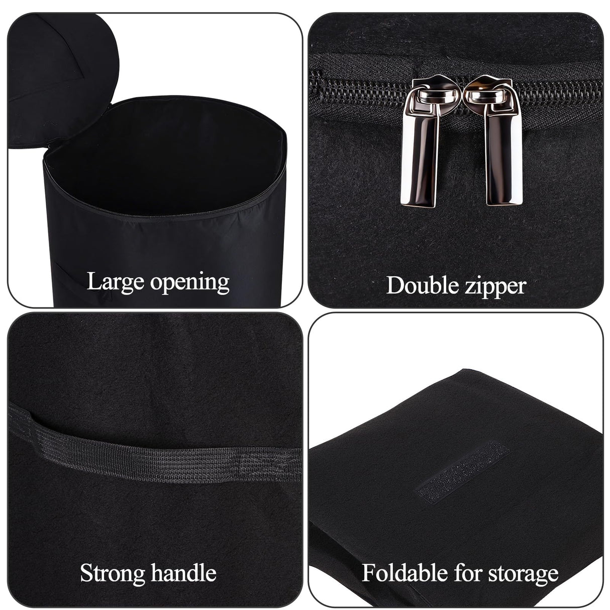 Compost Bins Outdoor with Observation Windows, 34 Gallon Reusable Home Compost Bucket for Outside Garden, Backyard, Heavy Duty Nonwoven Fabric Yard Waste Bag (1 Pack, Black)