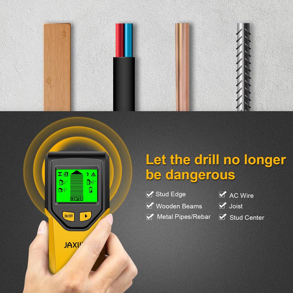 Stud Finder, Upgranded Wood and Metal Stud Detector, Live Wire Detection
