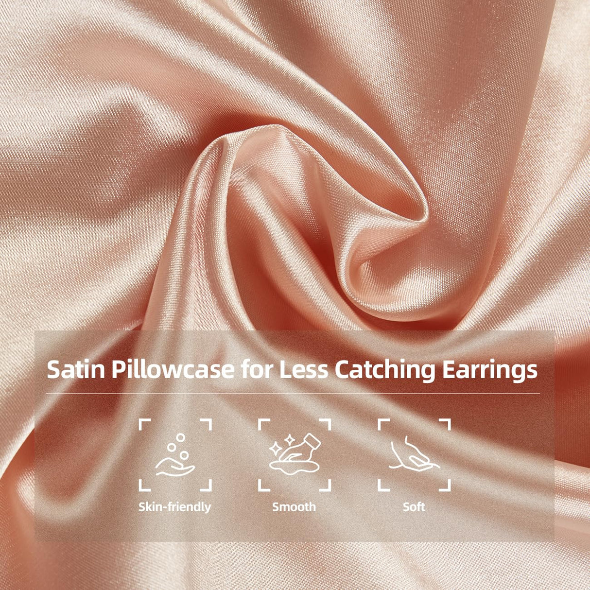 USlixury Piercing Pillow - Ear Piercing Pillow with Foam Plug, 4''H Mini Donut Plilow with 4.7x3.2 Off Center Ear Hole, CertiPUR-US Memory Foam Hole Plilow for Side Sleeper, Satin Cover, Champagne