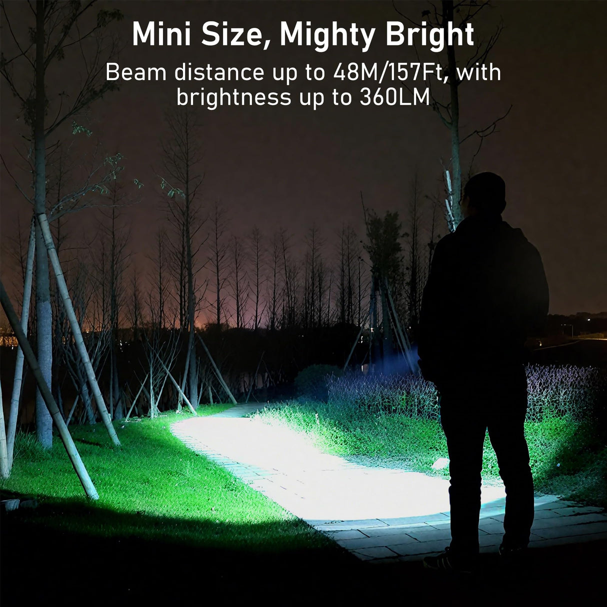 Blukar 2 Pack Rechargeable EDC Flashlight, 360L Mini Keychain Flash Light with 3 Lighting Modes, Memory Function, Waterproof, Compact and Portable Pocket Light for Everyday Carry, Emergency, Camping