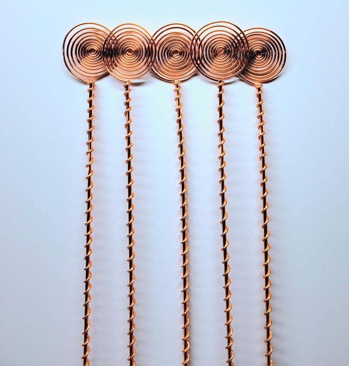 Electroculture Grows 24" Long Sun Spiral Top. Solid Copper Forever Stake. Electroculture Plant Stakes Pack of 5 - Wrapped with Pure Solid Copper
