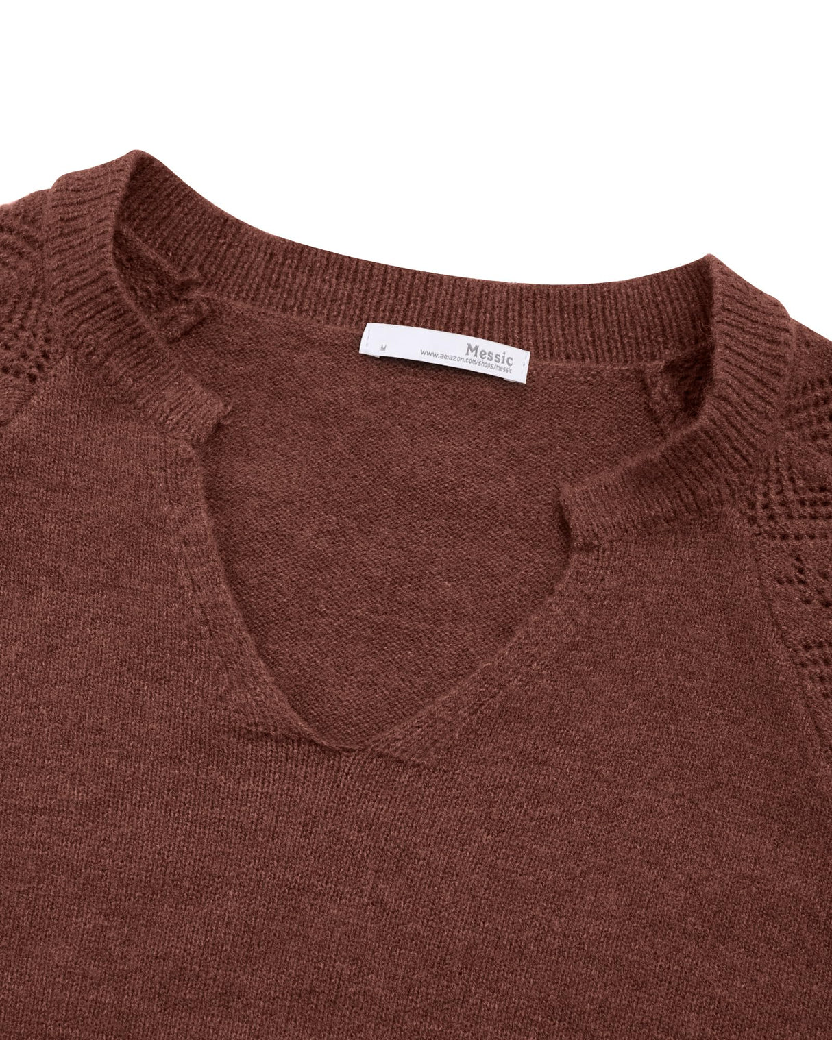 Messic Women Sweaters for Fall and Winter, Christmas Sweaters for Women Plus Size Sweaters Lantern Sleeve Casual Loose Fit Tops Geometric Long Sleeve Sweater for Women FireBrick, L